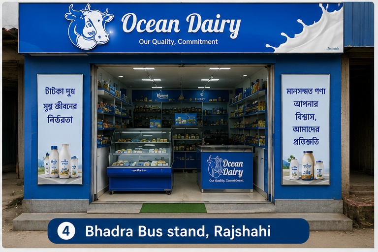 Ocean Dairy outlet at Bhadra Bus Stand Rajshahi