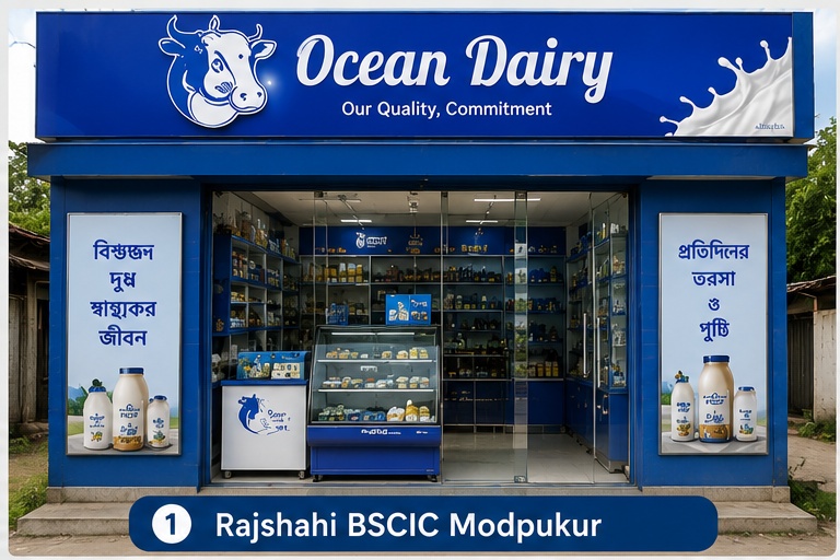 Ocean Dairy outlet at Rajshahi BSCIC Modpukur