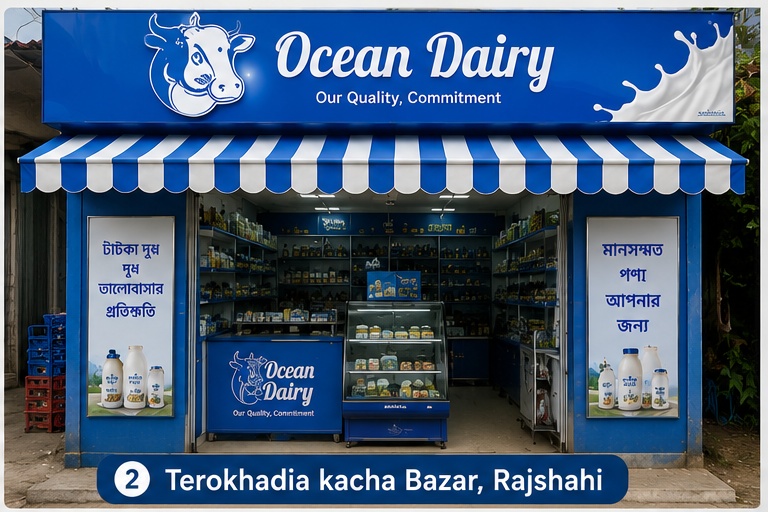 Ocean Dairy outlet at Terokhadia Kacha Bazar Rajshahi